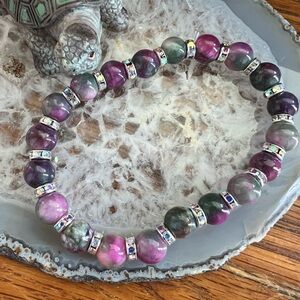 Tourmaline Beaded Bracelet with Intricate Design
